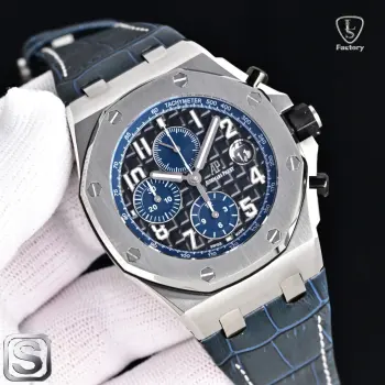 太阳出品 胶带款 LS .Factory 爱彼 AP A42 Audemars Piguet 爱彼皇家橡树离岸型系列 26470ST.OO.A101CR.01 全新升级版 杜绝一眼假1  机芯采用上海 7750 12 小秒 改 Cal.3126 机芯  加大放大镜日历 更佳美观 质量更稳定 太阳出品精致推荐男士多功能机械腕表