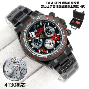 太阳出品 裸表  BLAKEN 顶配升级改装 劳力士 ROLEX B33 宇宙计型迪通拿全黑款 4代 BKL All-black Rolex Daytona 4th Gen   Ultra-thin Upgrade 12.2mm 超薄机身Thinner than ordinary 13.5mm model   Superior craftsmanship40mm 碳黑哑黑镀904L精钢壳 + 碳纤维表圈Matte black 904L steel case   Carbon fiber bezel低调大气 欢迎品鉴 太阳出品精致推荐男士多功能机械腕表 立即抢购