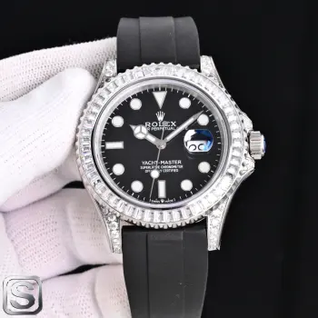 太阳出品 劳力士 ROLEX CM2 游艇名仕YACHT-MASTER 42mm 游艇 正品开模 双向旋转外圈 不再松松垮垮 力度手感正品调教 亚洲手腕尺寸橡胶胶带按正品工艺包覆金属片  持久耐用且舒服 表壳上的钢印跟正品一样 不是普通刻字 搭载最强3235机芯  真真真一体3235蓝游丝 非3135 改装机 真正物美价廉 太阳出品精致推荐男士机械腕表