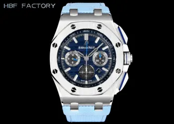 HBF.    爱彼Audemars Piguet 皇家橡树离岸型限量多功能计时机械腕表 尺寸44MM17MM  圈口 圈口是与原装一致采用进口陶瓷圈口 把头 表冠采用六边形陶瓷材质 顶端采用拉丝打磨技术 机芯 表芯在透底后盖的衬托下更为霸气侧漏 灰黑色的全自动陀很有层次感 再加上表芯表面的镶嵌宝石 7750改3126全自动计时机械机芯  表镜 表镜选用进口蓝宝石玻璃镜面 表壳 采用进口316精钢鑫表壳  表带 搭配进口氟橡胶表带 原装针扣 硬汉必备神器  