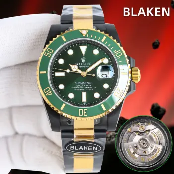 第四代 BLAKEN 款水鬼系列 间金黑劳力士的暗夜传奇 一 巅峰之作 酷炫呈现 - BLAKEN 高级改装水鬼系列 专为追求独特与个性的您打造 它将劳力士的经典魅力与现代改装美学完美融合 让您在任何场合都能展现出美与酷的独特气质  二 精湛工艺 极致还原 - 表身间金黑化 表身采用 DLC 黑化处理 不仅增添了神秘深邃的质感 更使其耐磨性大幅提升 经久耐用 - 一同领略这一劳力士改装巅峰神器的独特魅力 