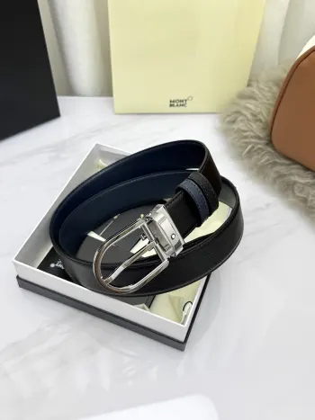 Montblanc.万宝龙  宽3.5cm 采用头层牛皮 精品针式扣头 自由裁剪商务休闲皮带