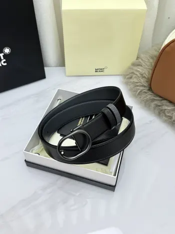 Montblanc.万宝龙  宽3.5cm 采用头层牛皮 精品针式扣头 自由裁剪商务休闲皮带