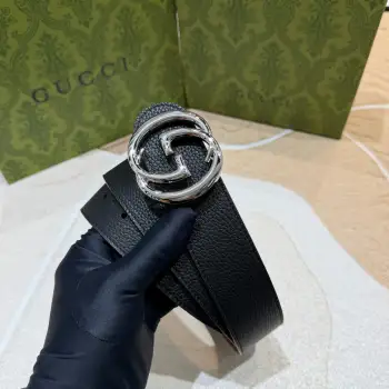 Gucci古奇 正品规格 3.7mm原版品质双面头层小牛皮搭配双G经典扣 正反面都可以使用