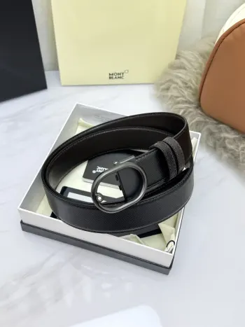 Montblanc.万宝龙  宽3.5cm 采用头层牛皮 精品针式扣头 自由裁剪商务休闲皮带