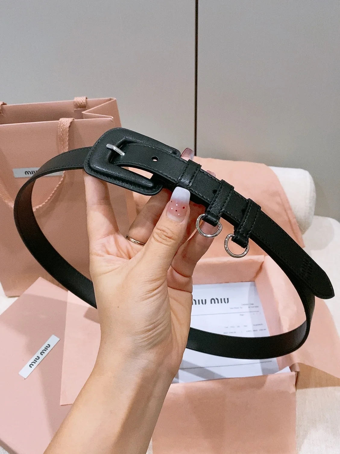 MIU MIU Bowknot Vintage Buckle Belt Men s Belt - Detail view 1
