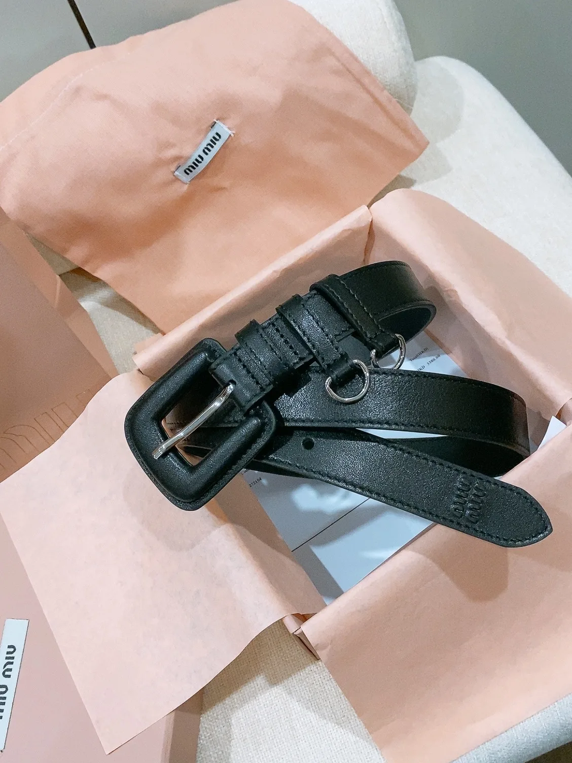 MIU MIU Bowknot Vintage Buckle Belt Men s Belt - Detail view 2