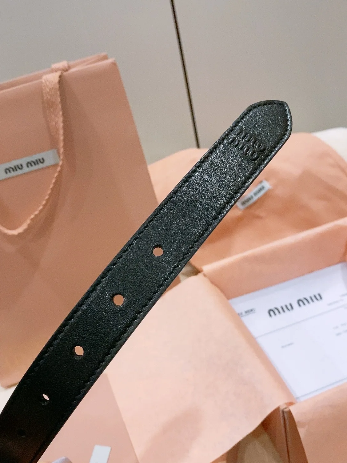 MIU MIU Bowknot Vintage Buckle Belt Men s Belt - Detail view 5