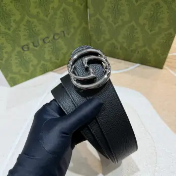 Gucci古奇 正品规格 3.7mm原版品质双面头层小牛皮搭配双G经典扣 正反面都可以使用