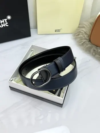 Montblanc.万宝龙  宽3.5cm 采用头层牛皮 精品针式扣头 自由裁剪商务休闲皮带