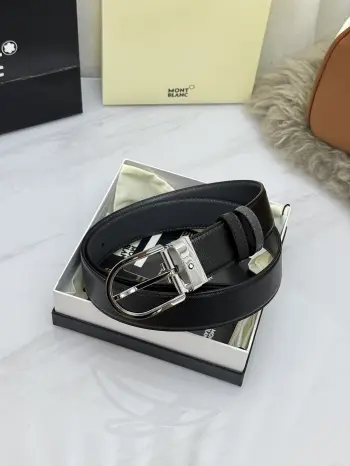Montblanc.万宝龙  宽3.5cm 采用头层牛皮 精品针式扣头 自由裁剪商务休闲皮带