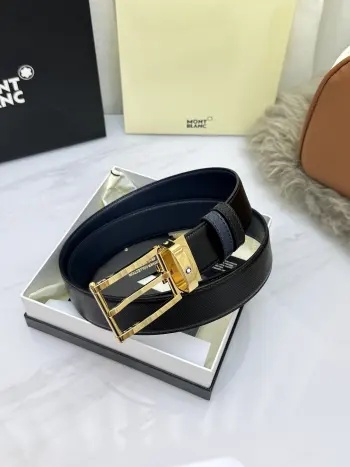 Montblanc.万宝龙  宽3.5cm 采用头层牛皮 精品针式扣头 自由裁剪商务休闲皮带