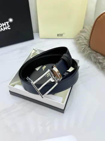 Montblanc.万宝龙  宽3.5cm 采用头层牛皮 精品针式扣头 自由裁剪商务休闲皮带