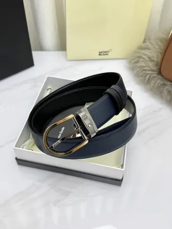 Montblanc.万宝龙  宽3.5cm 采用头层牛皮 精品针式扣头 自由裁剪商务休闲皮带