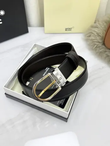 Montblanc.万宝龙  宽3.5cm 采用头层牛皮 精品针式扣头 自由裁剪商务休闲皮带