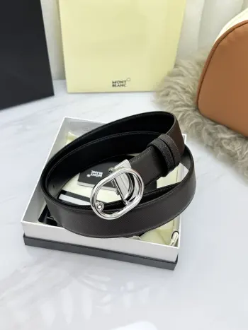 Montblanc.万宝龙  宽3.5cm 采用头层牛皮 精品针式扣头 自由裁剪商务休闲皮带