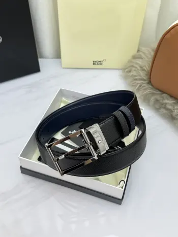 Montblanc.万宝龙  宽3.5cm 采用头层牛皮 精品针式扣头 自由裁剪商务休闲皮带