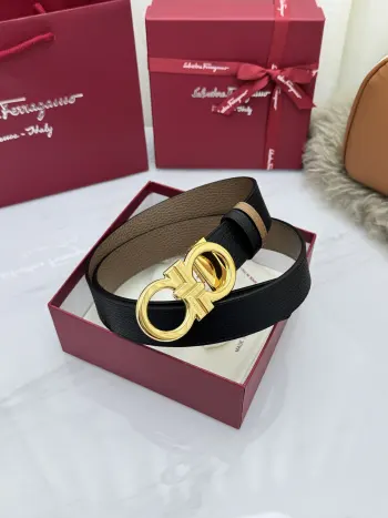 Ferragamo.菲拉格慕 菲拉格慕 宽度3.5cm 高级定制款男士皮带 双面进口牛皮 可双面使用 自行选择搭配 真材实料 很有质感 时尚经典不失风范 搭配精品尾夹扣 长短可自行裁剪