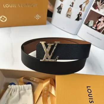 LV.路易威登  原版品质 代工厂货品 40mm宽度 正品一体铸造五金钢扣  原厂皮料 双面原厂定制面料 区别市场货
