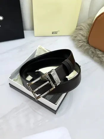 Montblanc.万宝龙  宽3.5cm 采用头层牛皮 精品针式扣头 自由裁剪商务休闲皮带