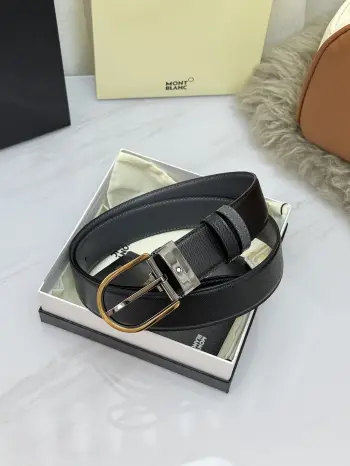 Montblanc.万宝龙  宽3.5cm 采用头层牛皮 精品针式扣头 自由裁剪商务休闲皮带