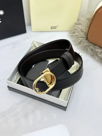 Montblanc.万宝龙  宽3.5cm 采用头层牛皮 精品针式扣头 自由裁剪商务休闲皮带
