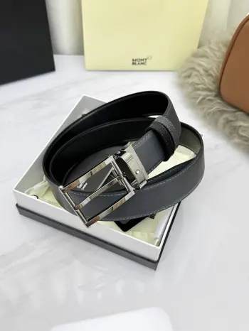 Montblanc.万宝龙  宽3.5cm 采用头层牛皮 精品针式扣头 自由裁剪商务休闲皮带