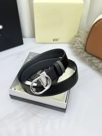 Montblanc.万宝龙  宽3.5cm 采用头层牛皮 精品针式扣头 自由裁剪商务休闲皮带