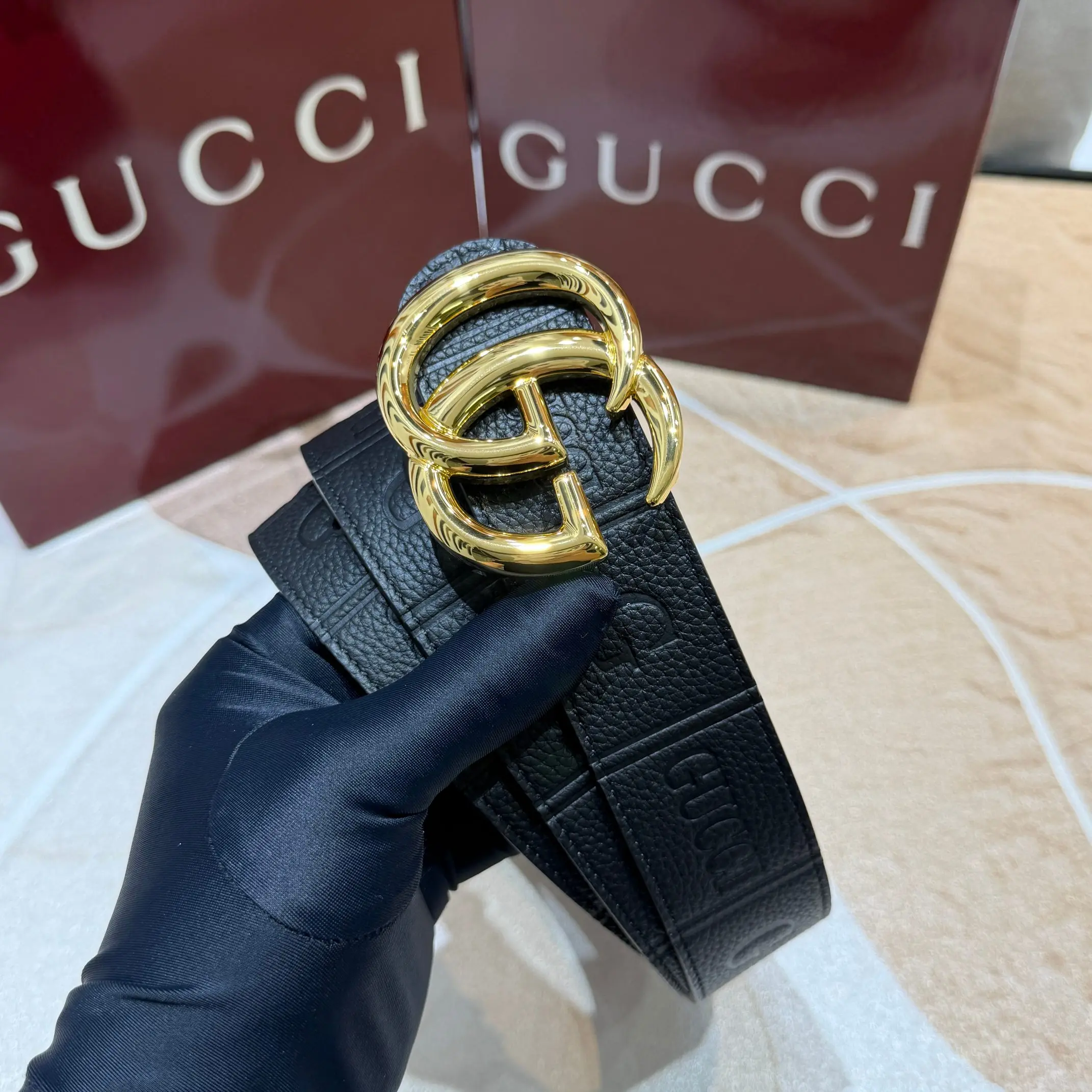 原单古奇皮带|高仿古奇皮带|精仿古奇皮带|一比一古奇皮带Gucci古奇 正品规格 3.7mm原版品质双面头层小牛皮搭配双G经典扣 正反面都可以使用
