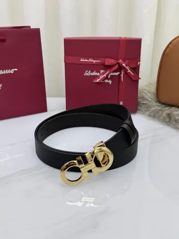 Ferragamo.菲拉格慕 菲拉格慕 宽度3.5cm 高级定制款男士皮带 双面进口牛皮 可双面使用 自行选择搭配 真材实料 很有质感 时尚经典不失风范 搭配精品尾夹扣 长短可自行裁剪