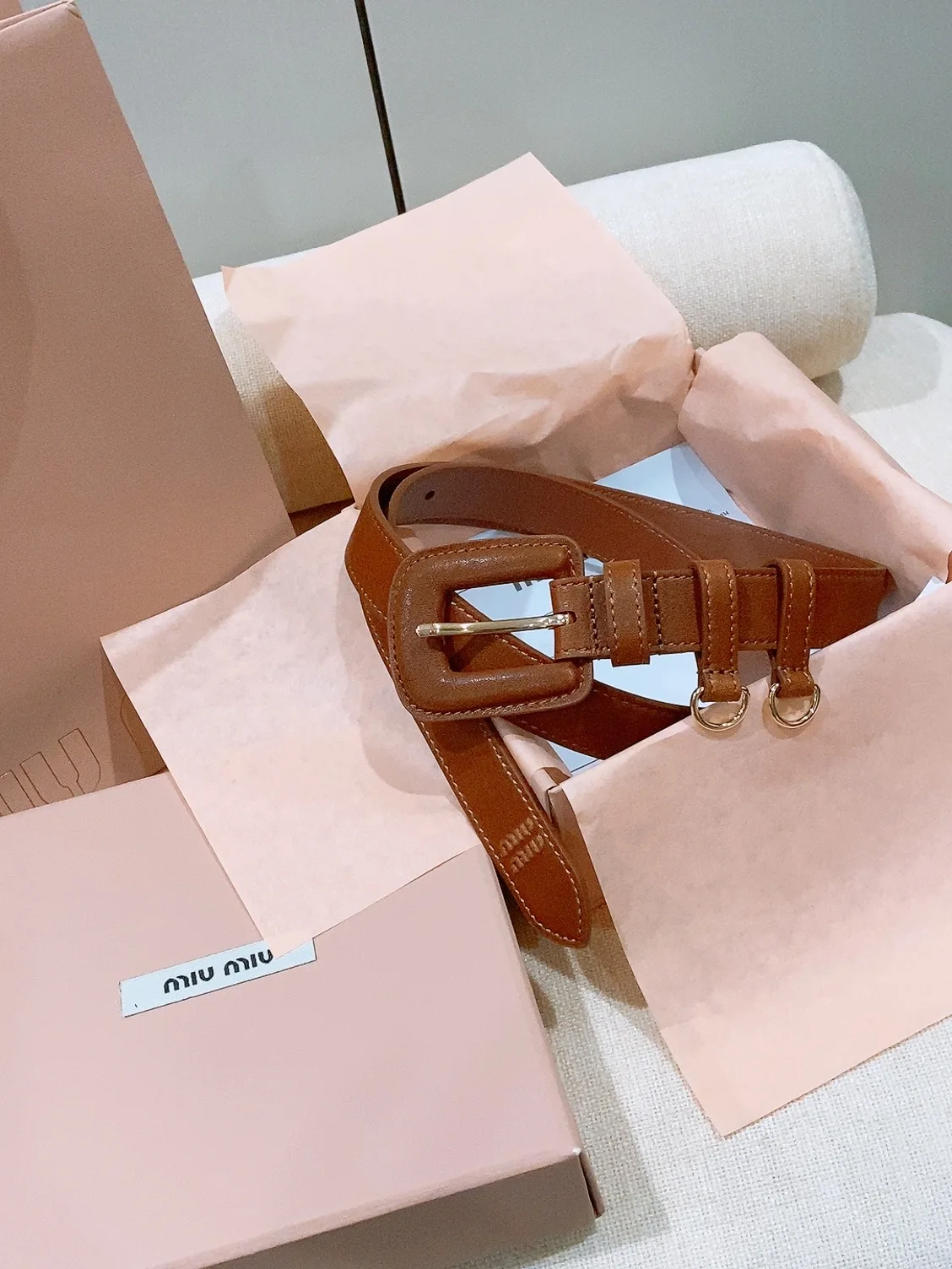 MIU MIU Bowknot vintage buckle belt men s belt - Detail view 2