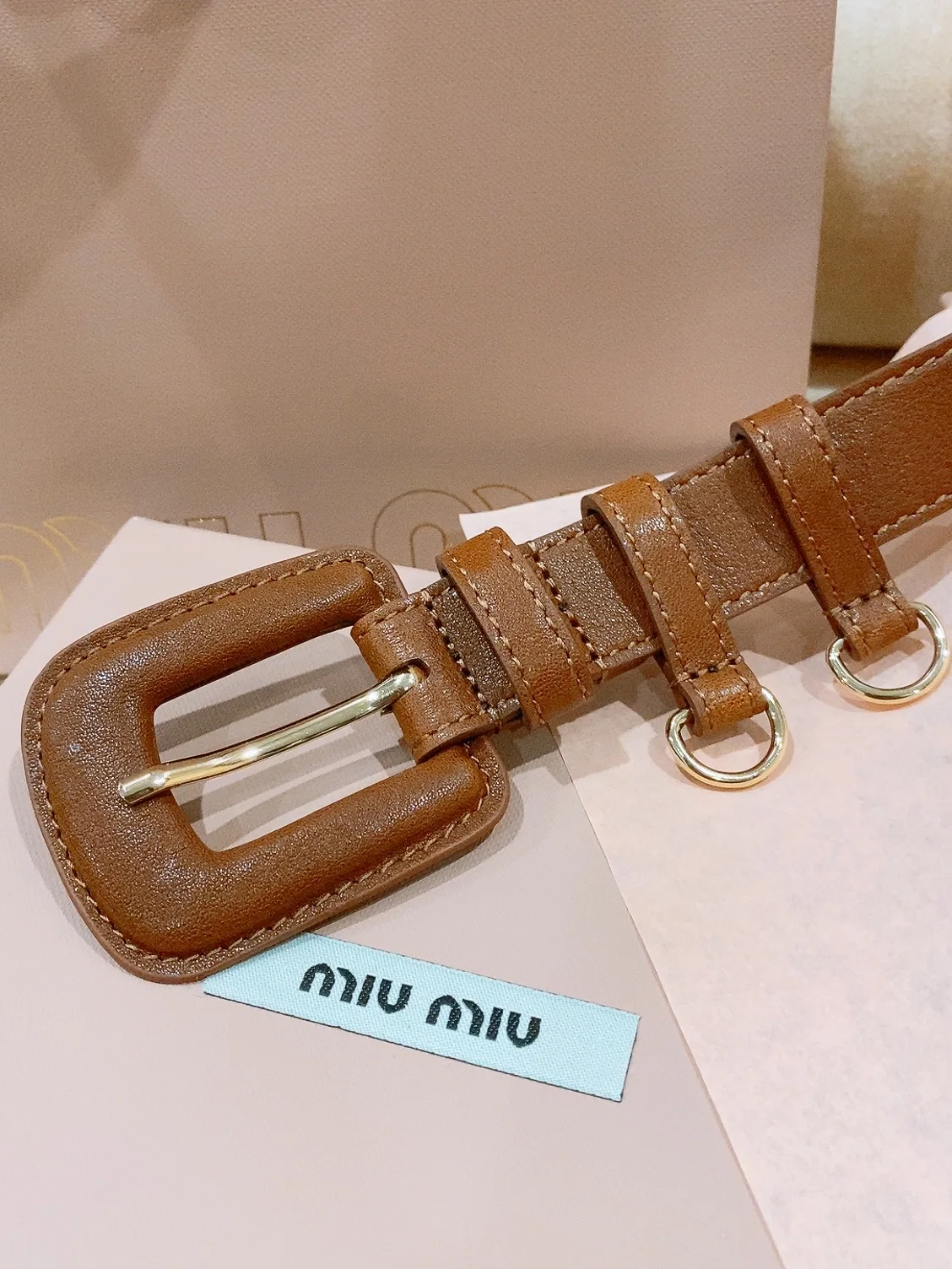 MIU MIU Bowknot vintage buckle belt men s belt - Detail view 3