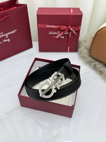 Ferragamo.菲拉格慕 菲拉格慕 宽度3.5cm 高级定制款男士皮带 双面进口牛皮 可双面使用 自行选择搭配 真材实料 很有质感 时尚经典不失风范 搭配精品尾夹扣 长短可自行裁剪