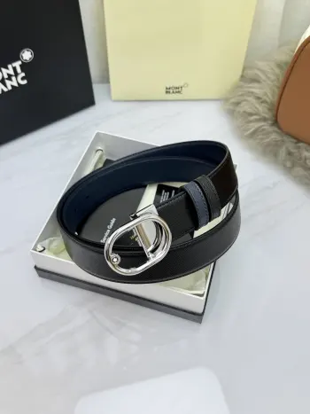 Montblanc.万宝龙  宽3.5cm 采用头层牛皮 精品针式扣头 自由裁剪商务休闲皮带