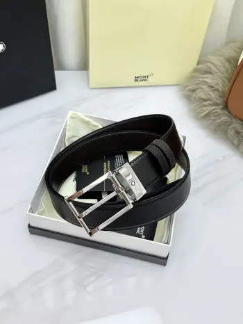 Montblanc.万宝龙  宽3.5cm 采用头层牛皮 精品针式扣头 自由裁剪商务休闲皮带
