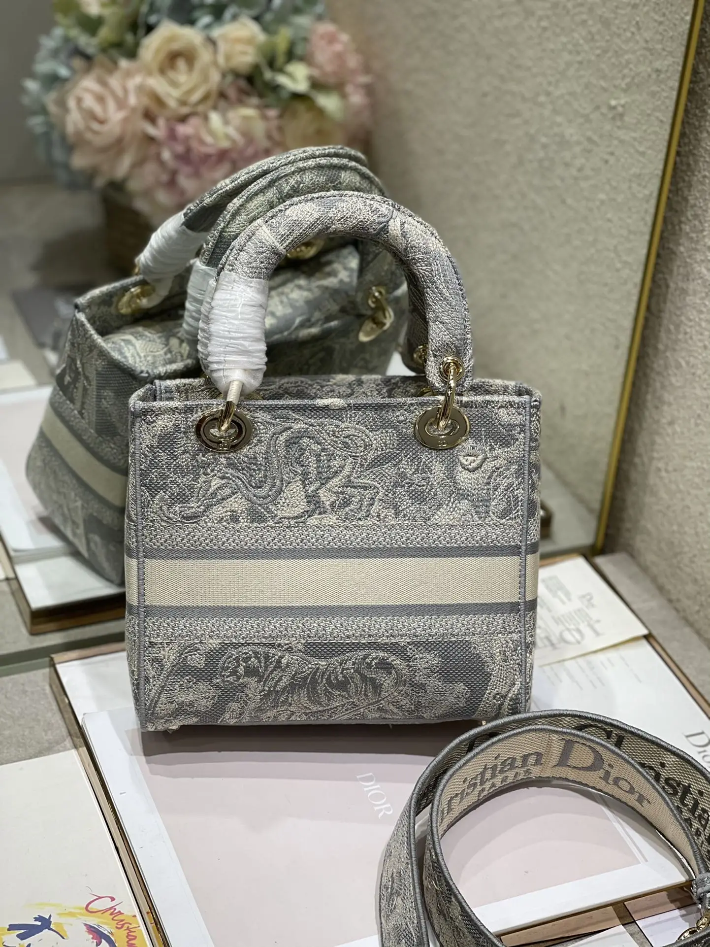 Dior 9027 Milk White Constellation Embroidered Lady Di Bag Women s Crossbody Bag - Detail view 6