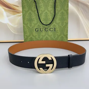 Gucci古奇 正品规格 3.8mm原版品质双面头层小牛皮搭配双G经典扣 正反面都可以使用