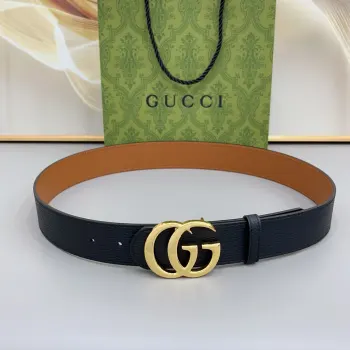 Gucci古奇 正品规格 3.8mm原版品质双面头层小牛皮搭配双G经典扣 正反面都可以使用