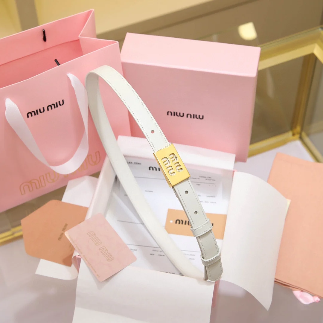 MIU MIU Metal logo buckle belt Women s belt - Detail view 1