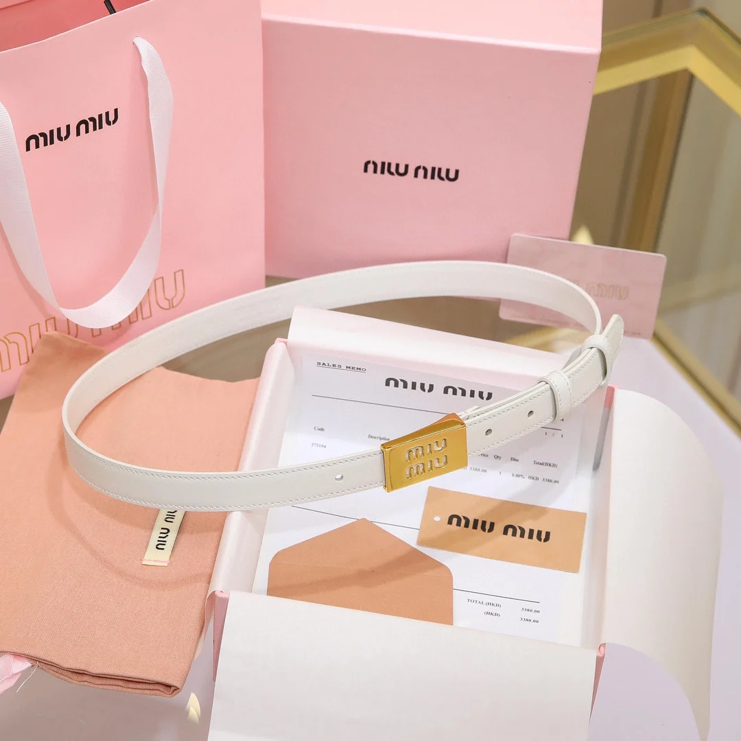 MIU MIU Metal logo buckle belt Women s belt - Detail view 2