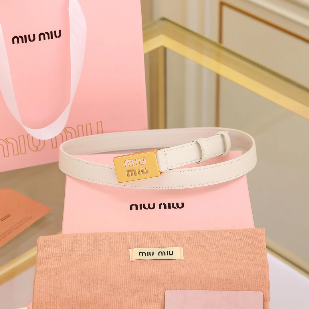 MIU MIU Metal logo buckle belt Women s belt - Detail view 4