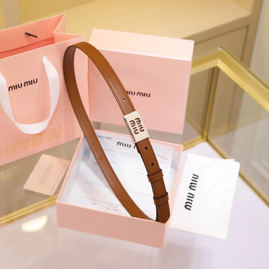 MIU MIU Metal logo buckle belt Women s belt - Detail view 1