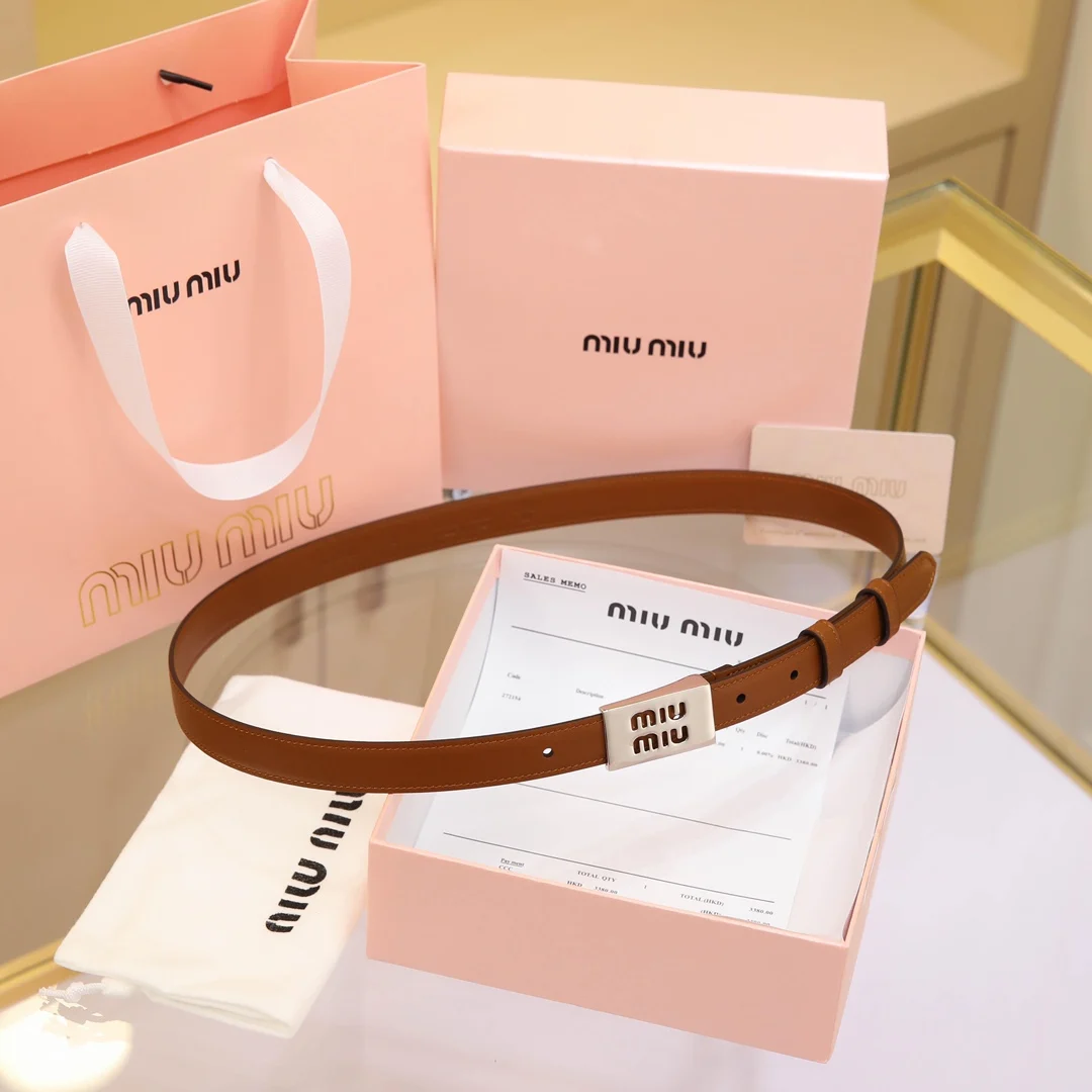 MIU MIU Metal logo buckle belt Women s belt - Detail view 3
