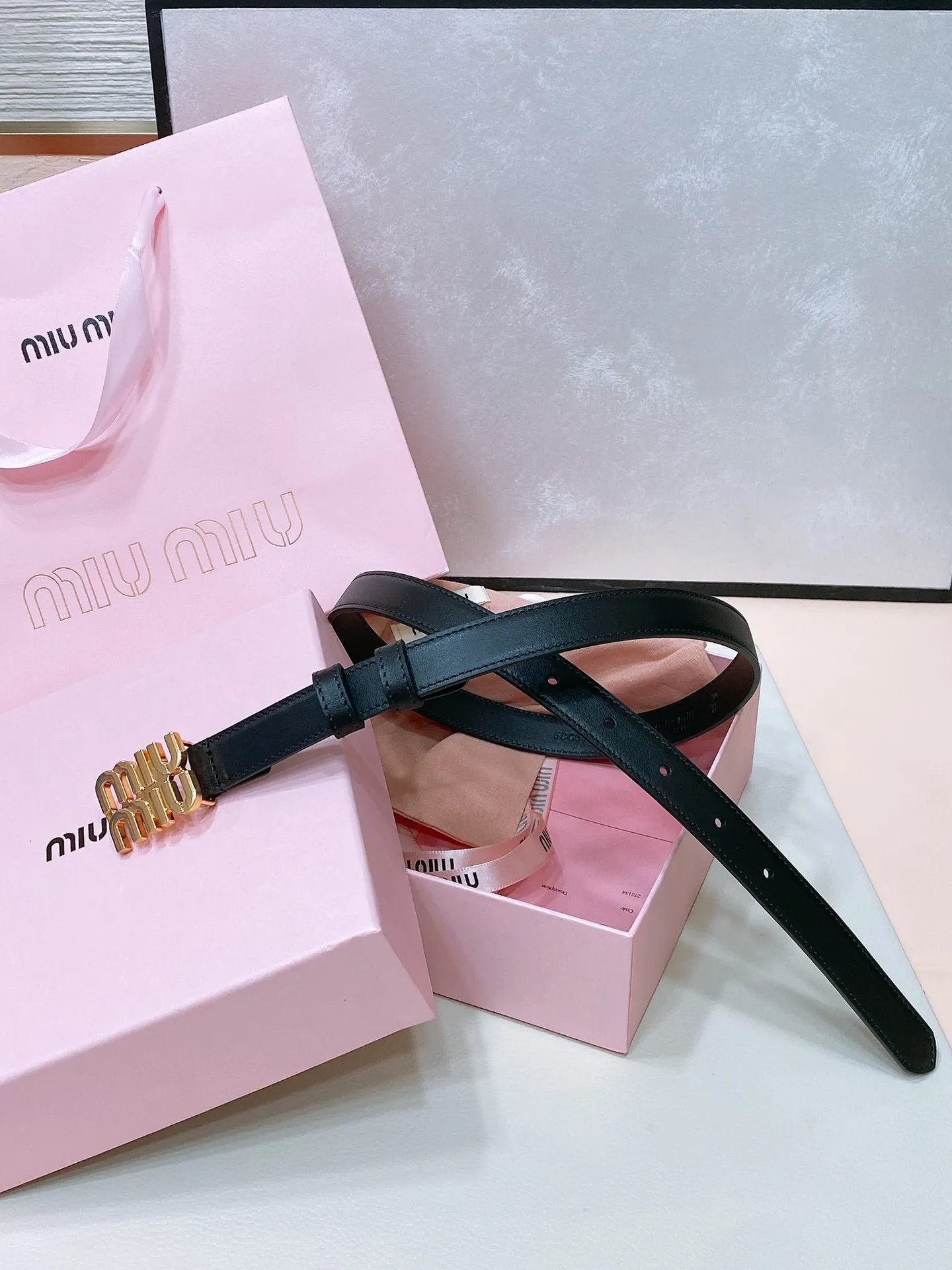 MIU MIU Metal logo buckle belt Women s belt - Detail view 2