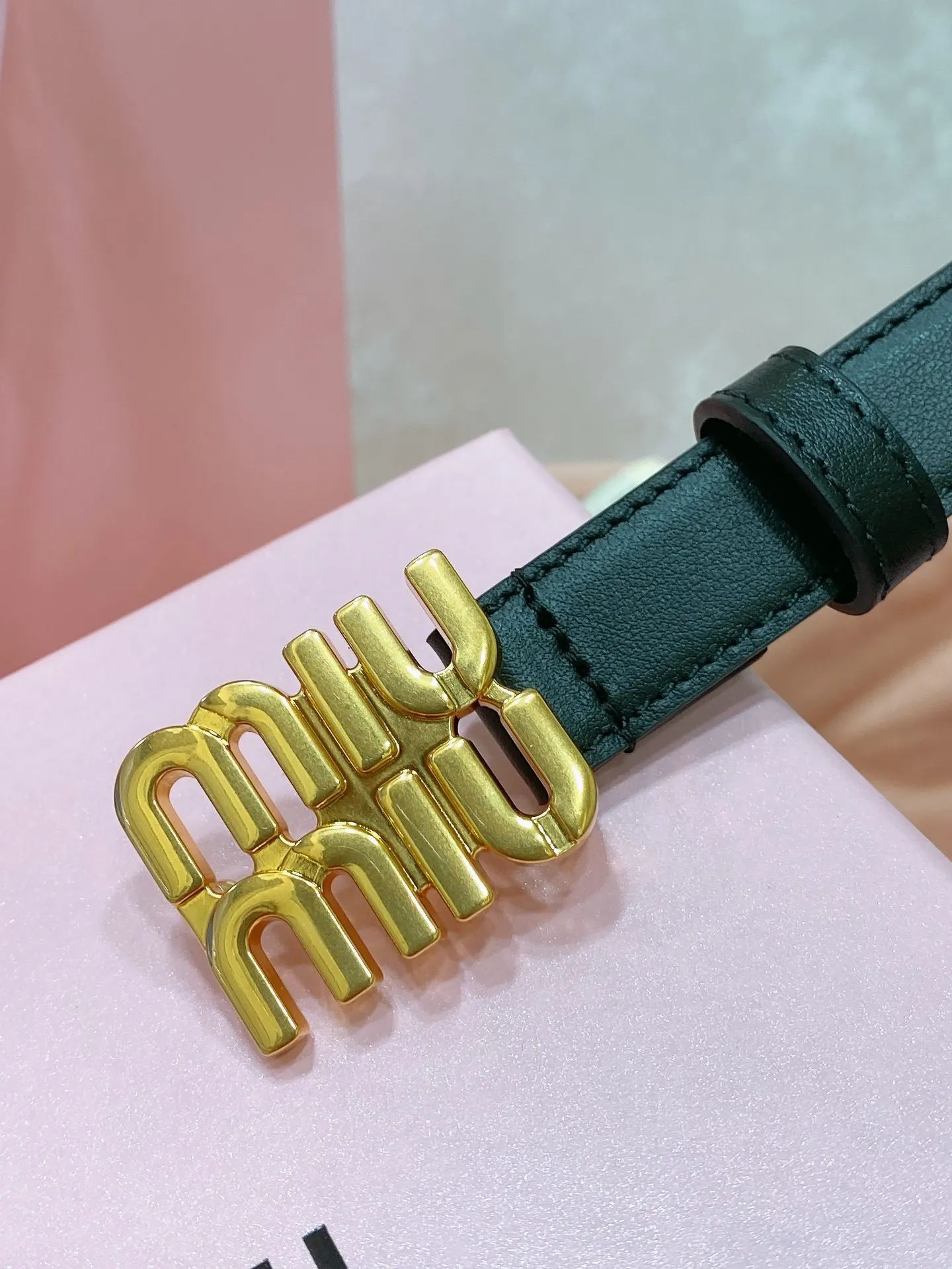 MIU MIU Metal logo buckle belt Women s belt - Detail view 3