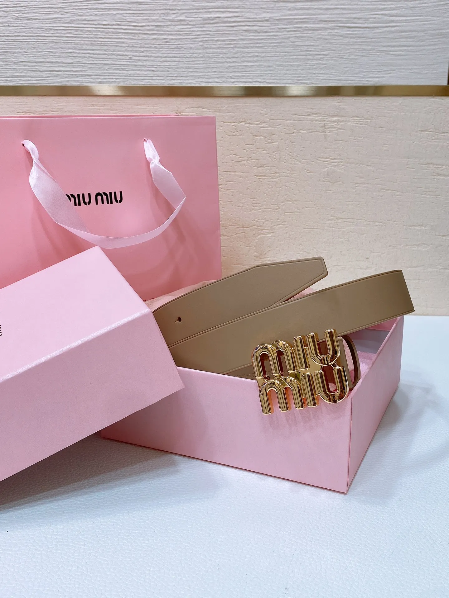 MIU MIU Metal logo buckle belt Women s belt - Detail view 2