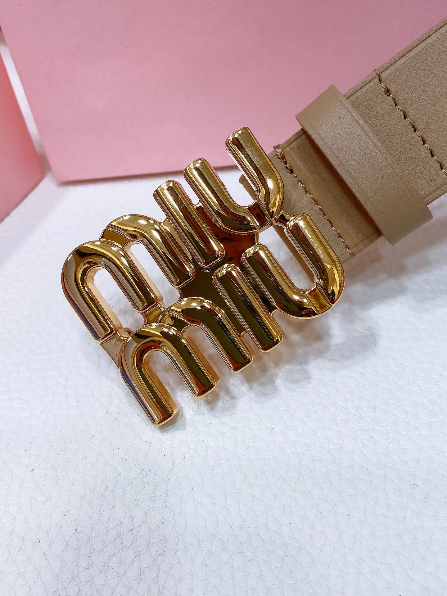 MIU MIU Metal logo buckle belt Women s belt - Detail view 4