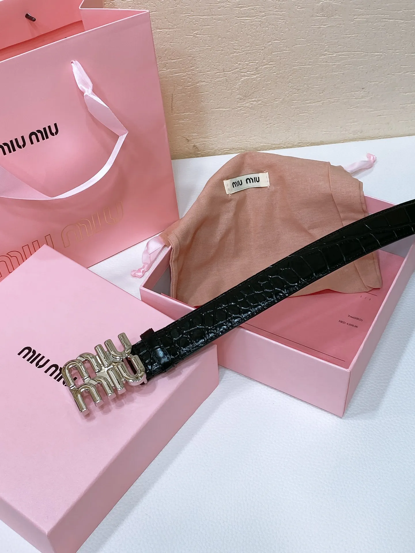 MIU MIU Metal logo buckle belt Men s belt - Detail view 2