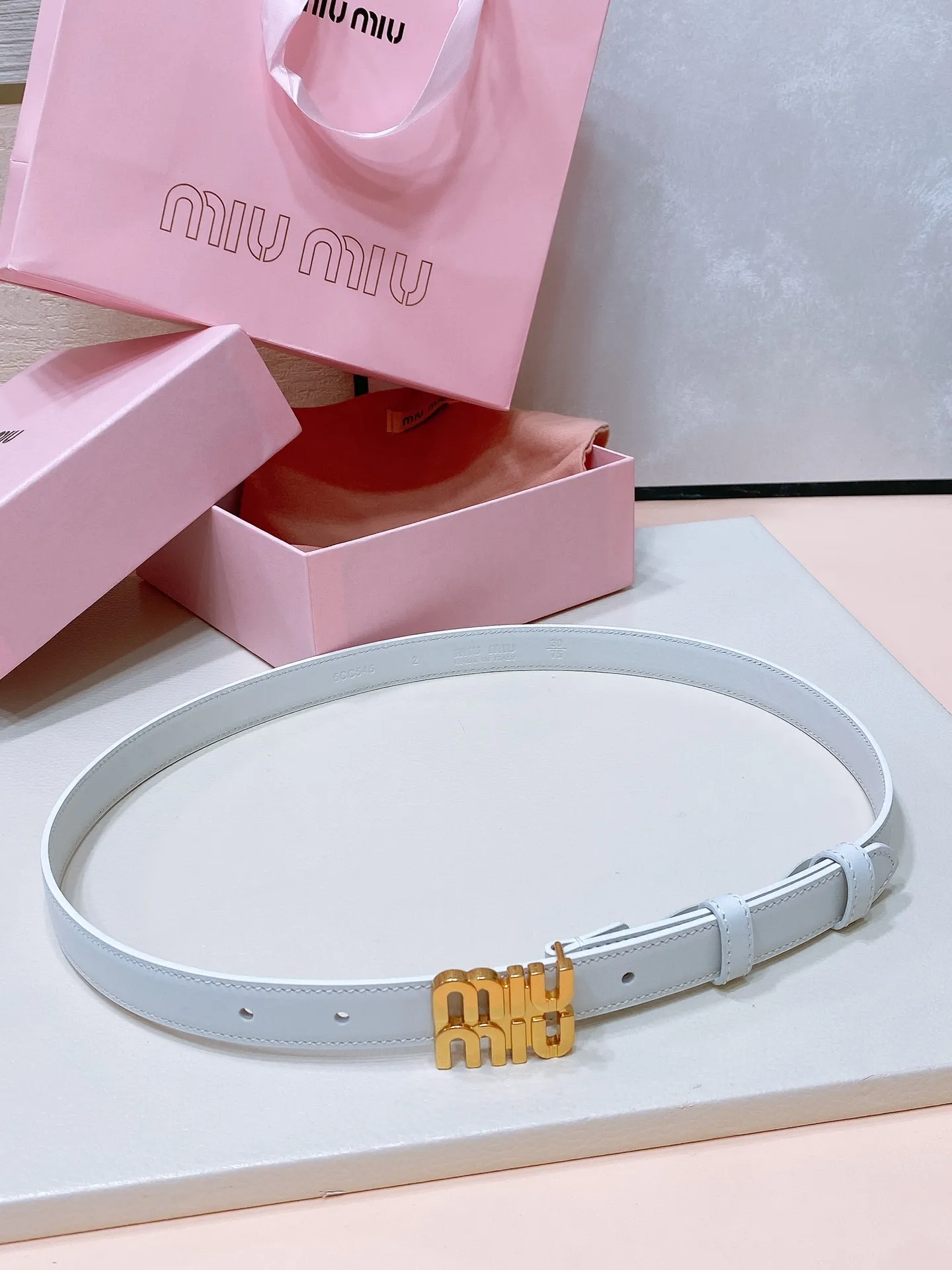 MIU MIU Metal logo buckle belt Women s belt - Detail view 1