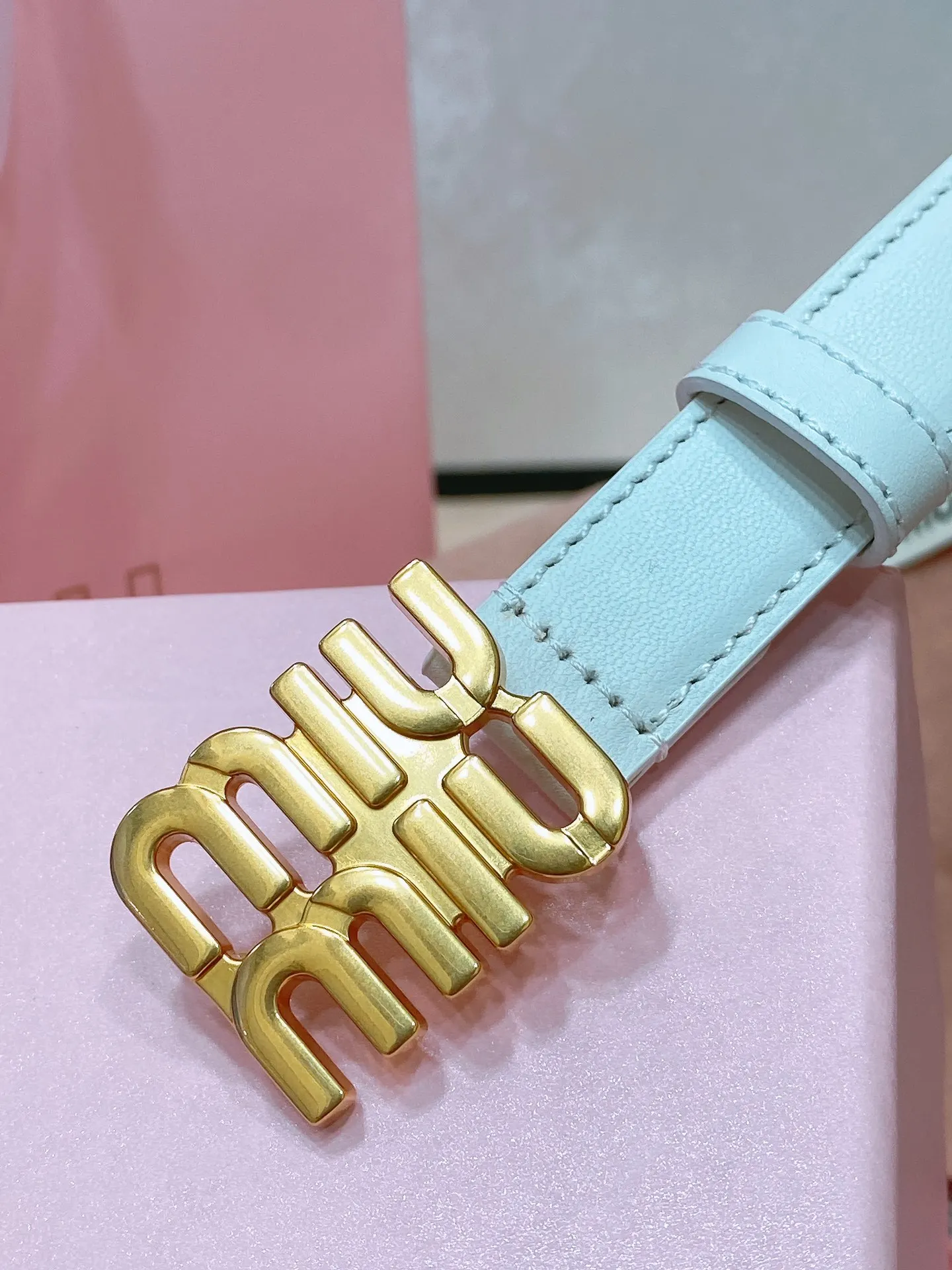 MIU MIU Metal logo buckle belt Women s belt - Detail view 3